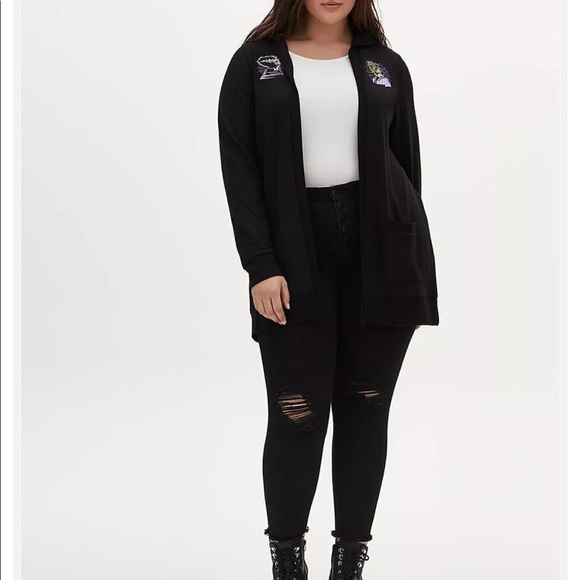 Torrid Universal Monsters Frankenstein Bride Hooded Black Embroidered Cardigan 2 - Picture 3 of 14